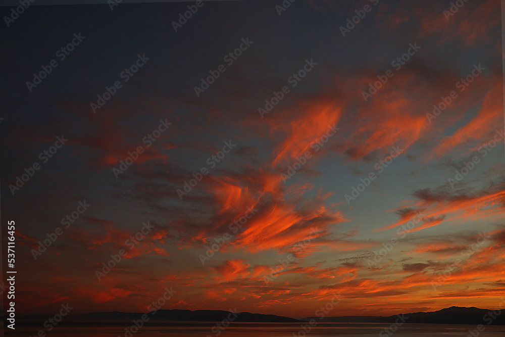 Beautiful sunset and clouds   landscape