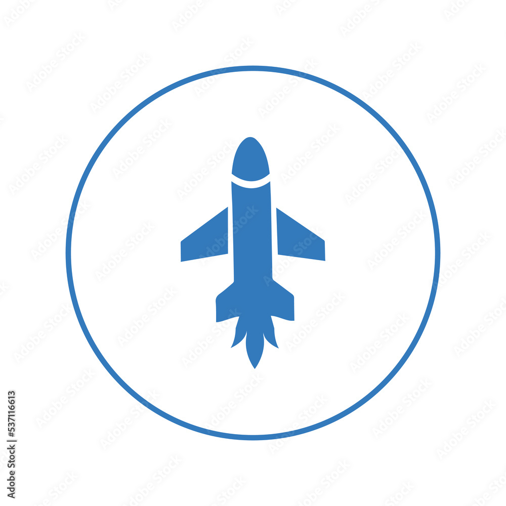 Launch rocket missile spacecraft icon | Circle version icon |