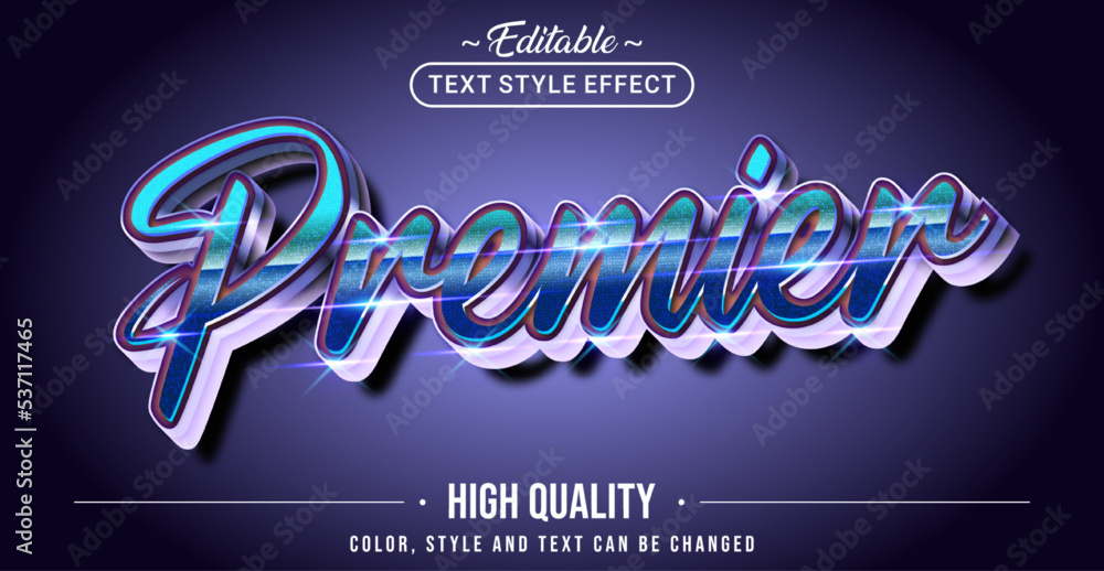 Editable text style effect - Premier text style theme