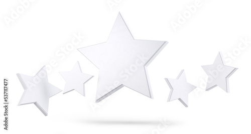 Fototapeta Naklejka Na Ścianę i Meble -  five stars white gray 3d-illustration