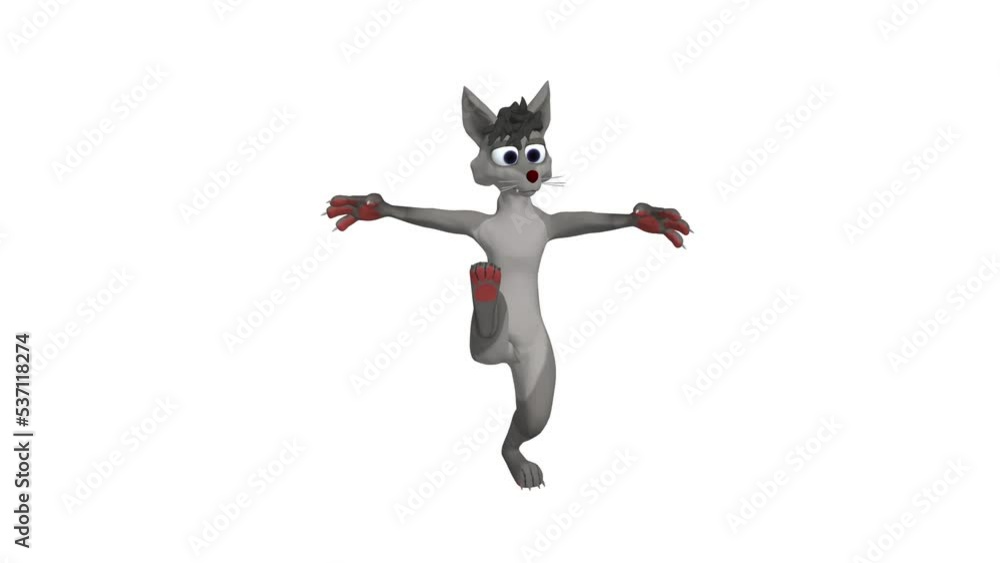 Dancing wolf. Realistic professional 3D animation. 3D video footage. Wolf 3D dancing. Dancing wolf. Realistic professional 3D animation. 3D video footage. Wolf 3D dancing.
