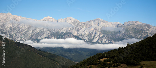 View of Picos de Europa from Tudes, Cantabria