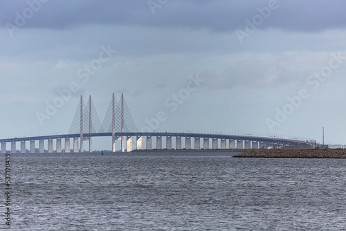Oresund bridge over the sea between Sweden and Denmark © Gudellaphoto