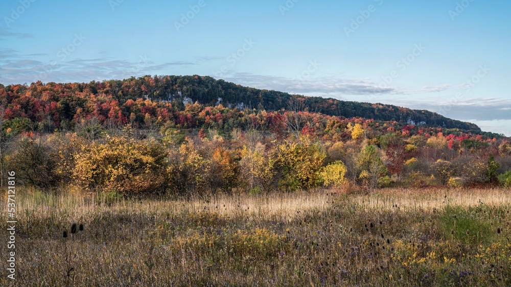 Niagara Escarpment during autumn in Milton, Ontario,Canada