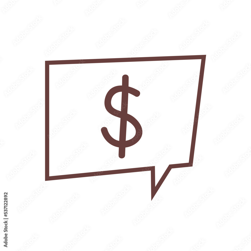 dollar symbol in speech bubble dollar symbol in speech bubble