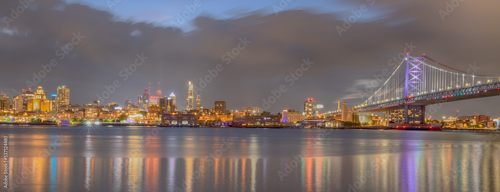 Philadelphia Skyline from Camden, New Jersey. 