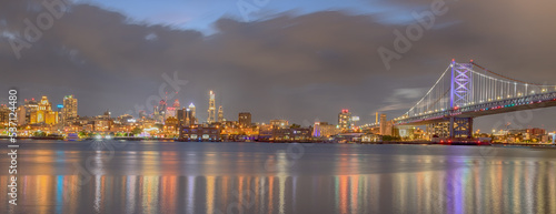 Philadelphia Skyline from Camden, New Jersey. 