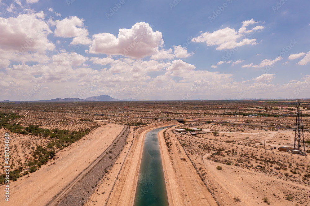 Colorado river water used in irrigation canal in Arizona.