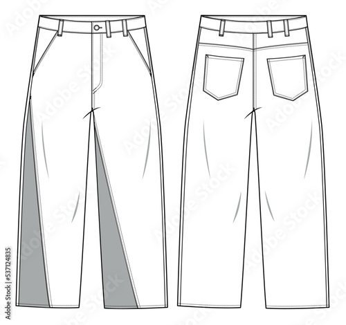 pants wide leg fashion. twisted seam jean