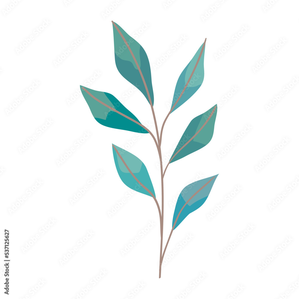 branch with leafs plant branch with leafs plant
