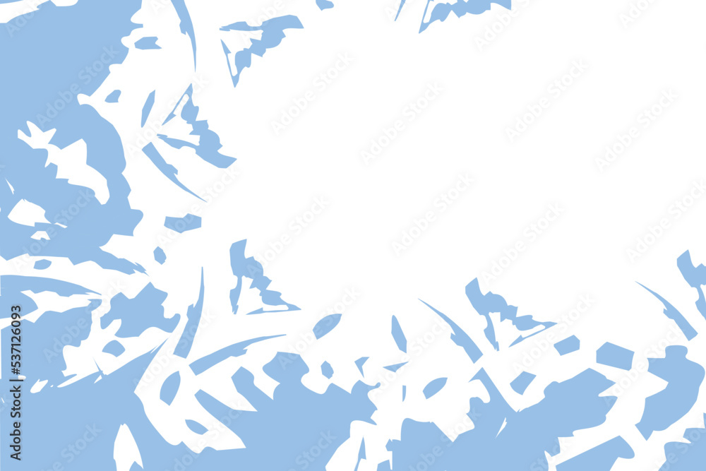 Corner abstract frame of spots in the form of flowers and plants in a trendy blue shades. Isolate Corner abstract frame of spots in the form of flowers and plants in a trendy blue shades. Isolate