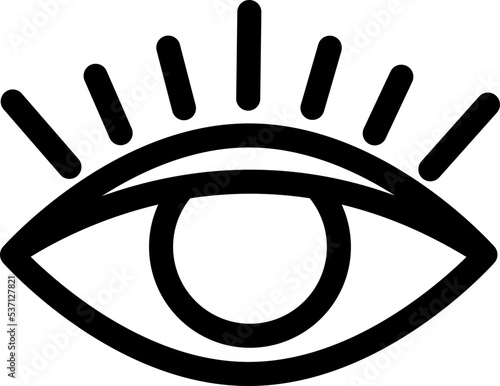 Eye line icon, vision pictogram, eyelashes, look symbol outline design isolated on white background. Optical illustration
