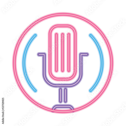 retro microphone sound neon