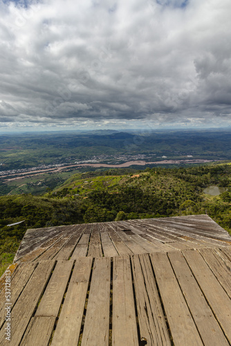 panoramic view of Governador Valadares city from the top of Ibituruna peak, Minas Gerais State, Brazil photo