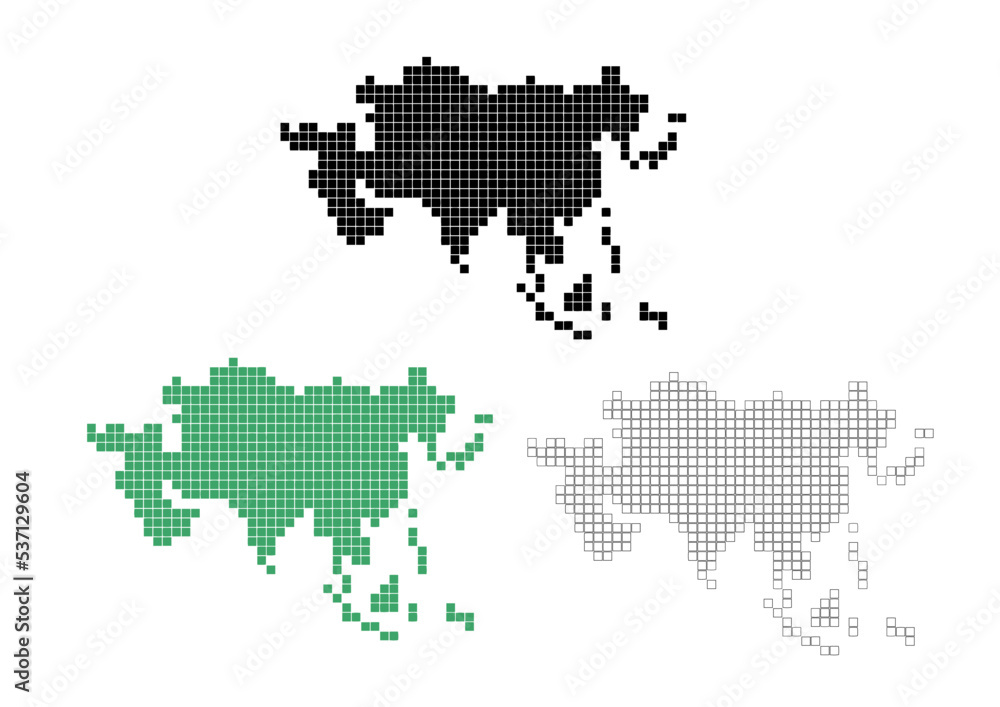 アジア（ビットマップ）3色セット