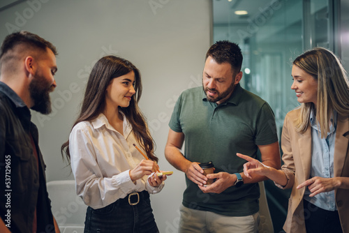 Group of business people having a meeting in the office