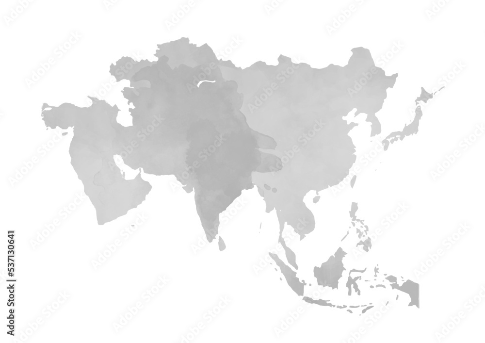 Fototapeta premium アジア（水彩）グレー