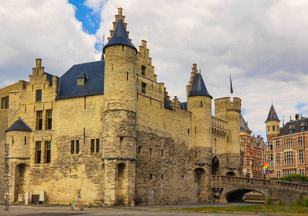 Medieval castle Het Steen (1200-1225) in Antwerp, Belgium