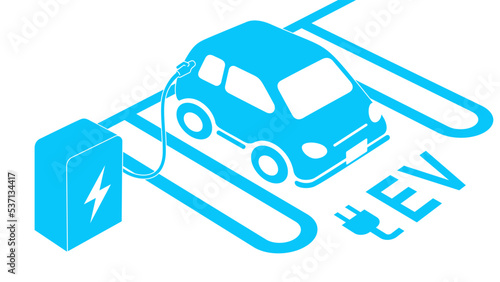 Electric vehicle charging station illustration