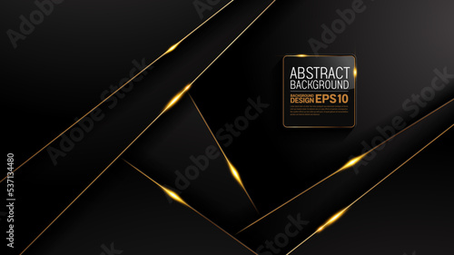 Black And Gold Background, luxury image abstract, overlap layer shadow gradients space composition, 3840 x 2160 monitor size for banner, flyer cover layout, template design
