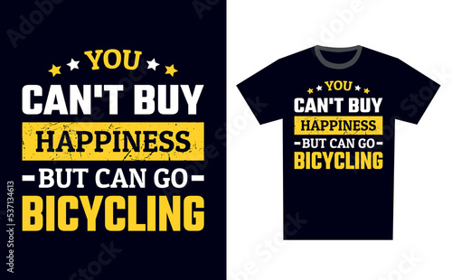 Bicycling T Shirt Design Template Vector