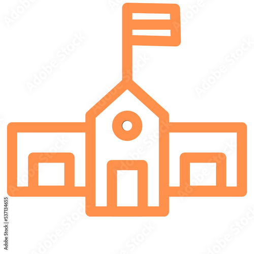 college institute building outline icon