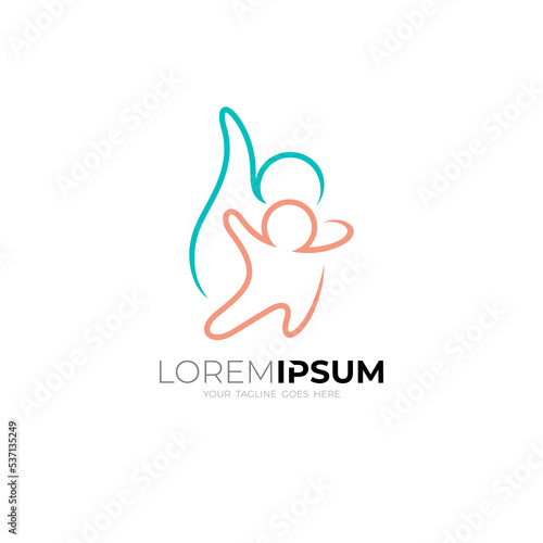 Family care logo design, people and social icon