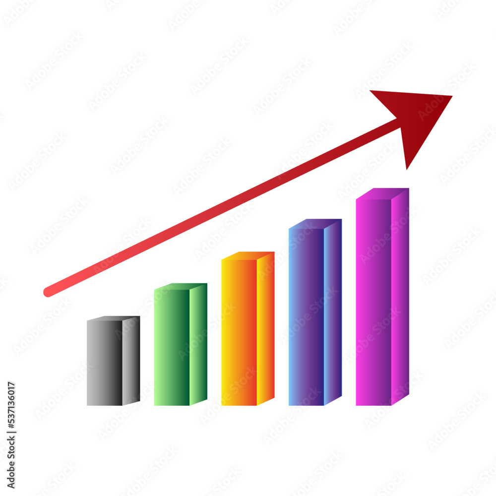 Color graph bars. Growth chart sign. Design element. Vector illustration. stock image. Color graph bars. Growth chart sign. Design element. Vector illustration. stock image.