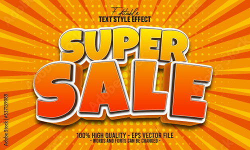 3d super sale editable text effect template