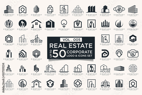 Set of Real Estate, Building and Construction logo design inspiration