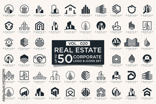 Set of Real Estate, Building and Construction logo design inspiration