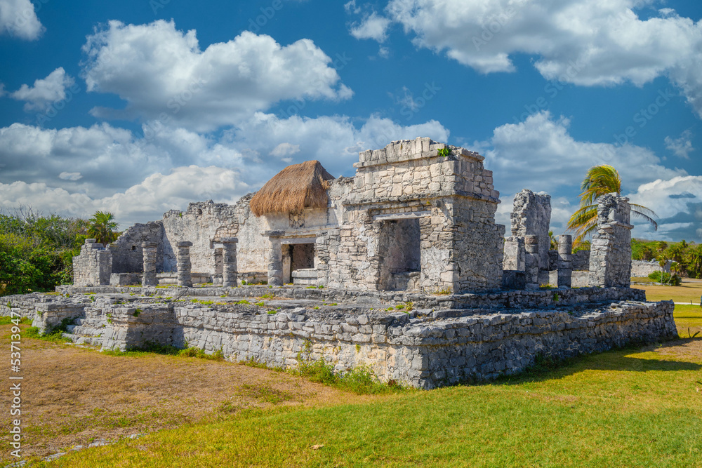 Great palace 25, Mayan Ruins in Tulum, Riviera Maya, Yucatan, Caribbean Sea, Mexico