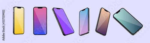 Smartphones models mockups with editable screens / Ai Illustrator