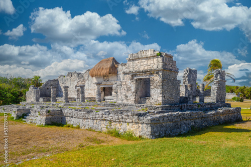 Great palace 25, Mayan Ruins in Tulum, Riviera Maya, Yucatan, Caribbean Sea, Mexico