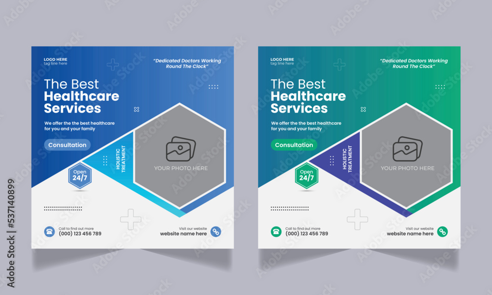Medical healthcare social media post design and web banner template Medical healthcare social media post design and web banner template