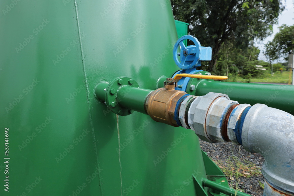 Water valves and pipe fittings.Brass ball valves for opening and