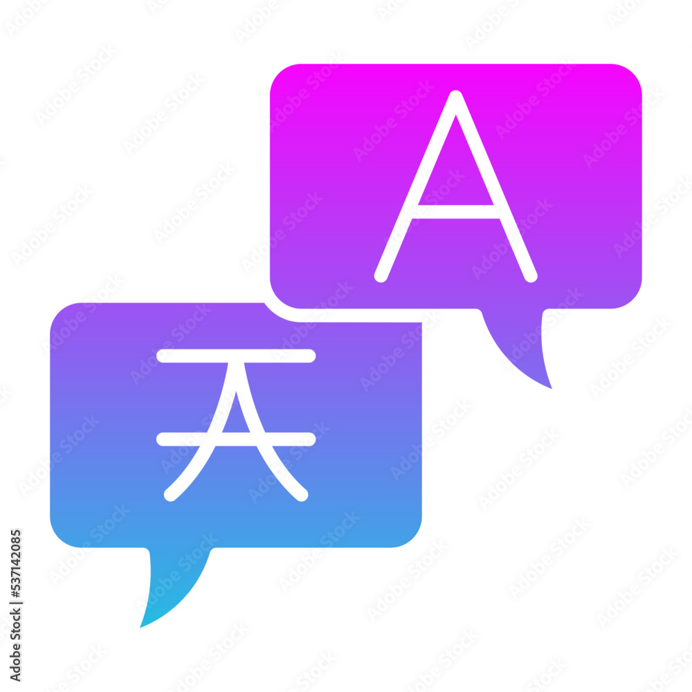 Translator Glyph Gradient Icon Translator Glyph Gradient Icon