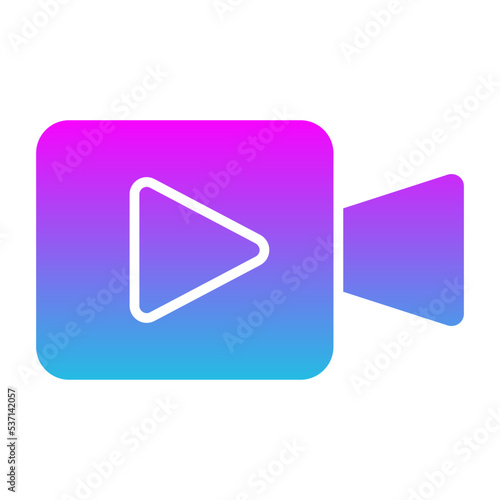 Video Calling App Glyph Gradient Icon