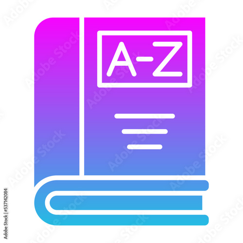 Dictionary Glyph Gradient Icon