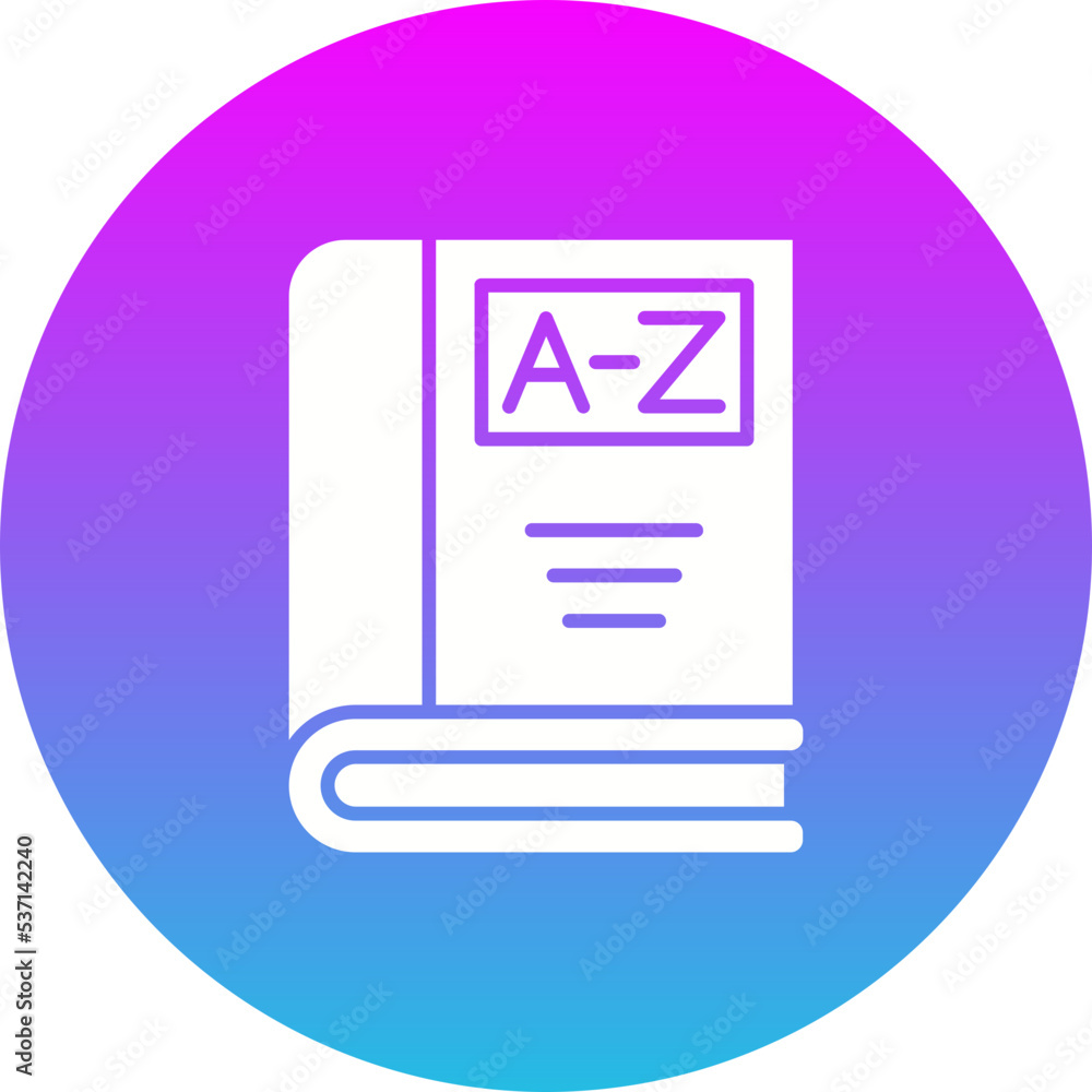 Dictionary Gradient Circle Glyph Inverted Icon Dictionary Gradient Circle Glyph Inverted Icon