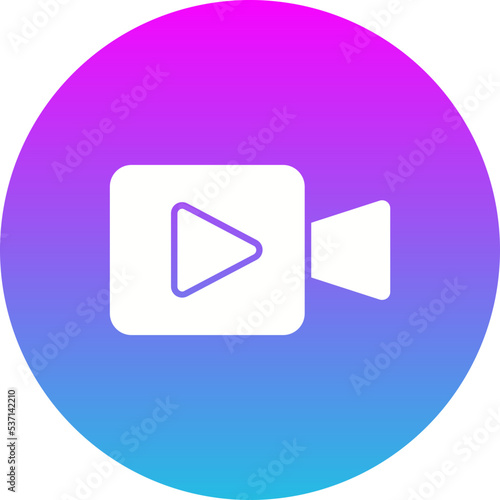 Video Calling App Gradient Circle Glyph Inverted Icon