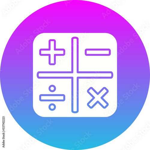 Calculator Gradient Circle Glyph Inverted Icon