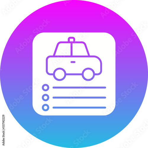 Car App Gradient Circle Glyph Inverted Icon