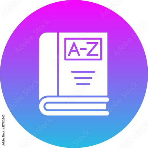Dictionary Gradient Circle Glyph Inverted Icon