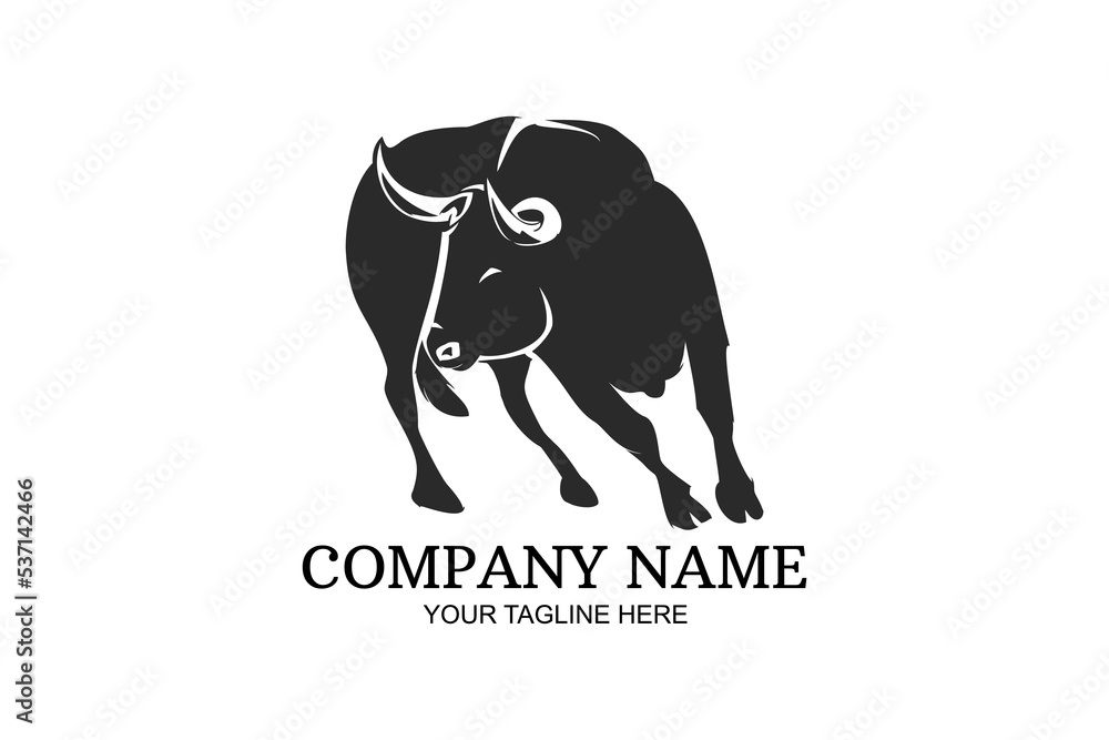 Bull Company Logo Vector Illustration. Suitable for business company, modern company, etc.