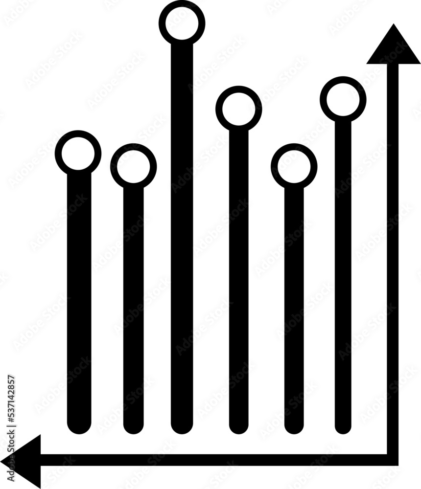 Business data market chart diagram and graph flat icon isolated vector illustration