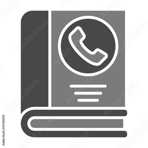 Phone Book Greyscale Glyph Icon