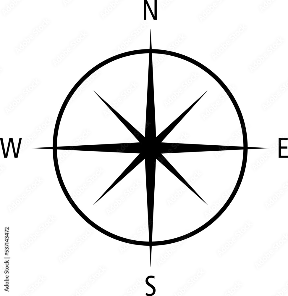 Black wind rose isolated on white background. Vector compass.eps Black wind rose isolated on white background. Vector compass.eps