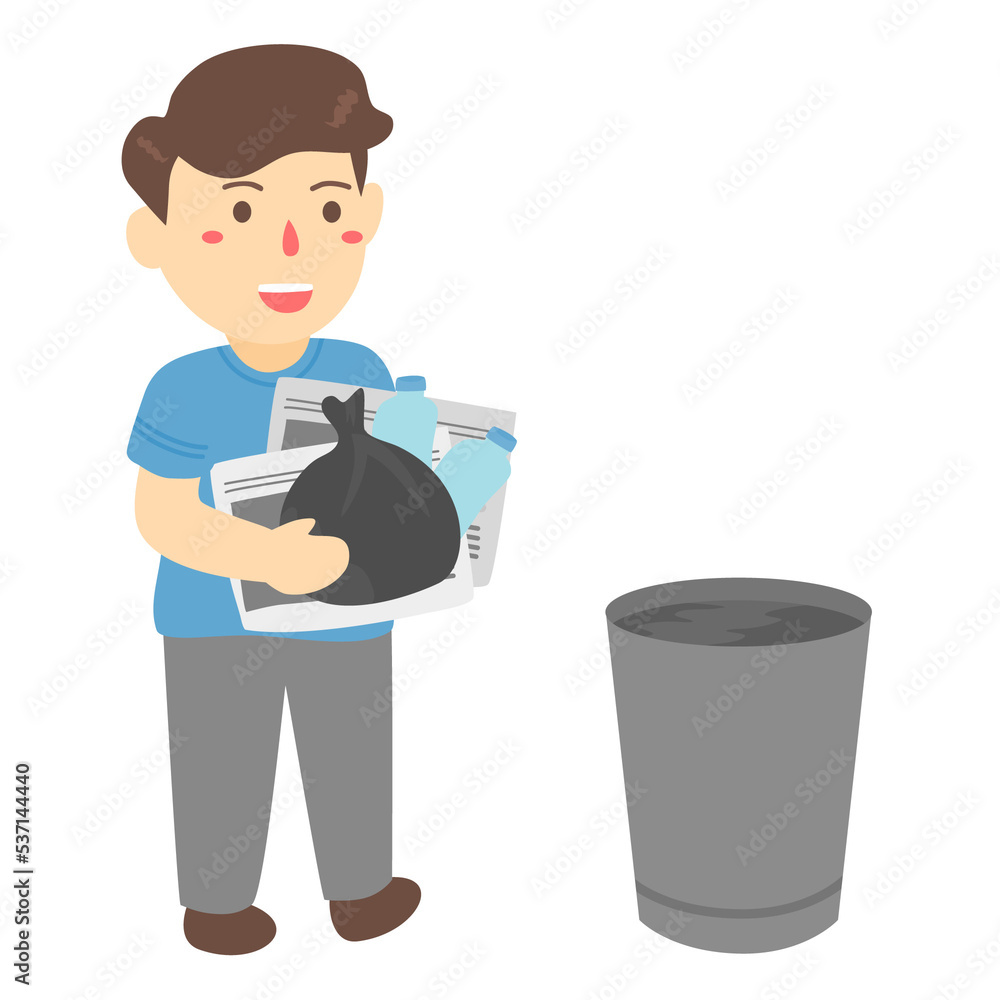 throwing trash into the bin
