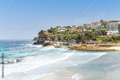 View of Bronte Beach coastline in Sydney, Australia photo